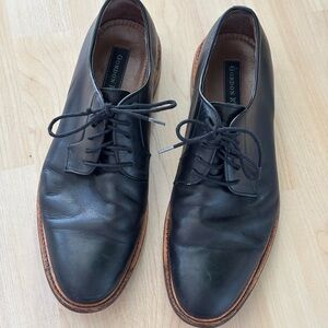 Gordon Rush Black Leather Derby Shoes with Tan Welt Mens size 9